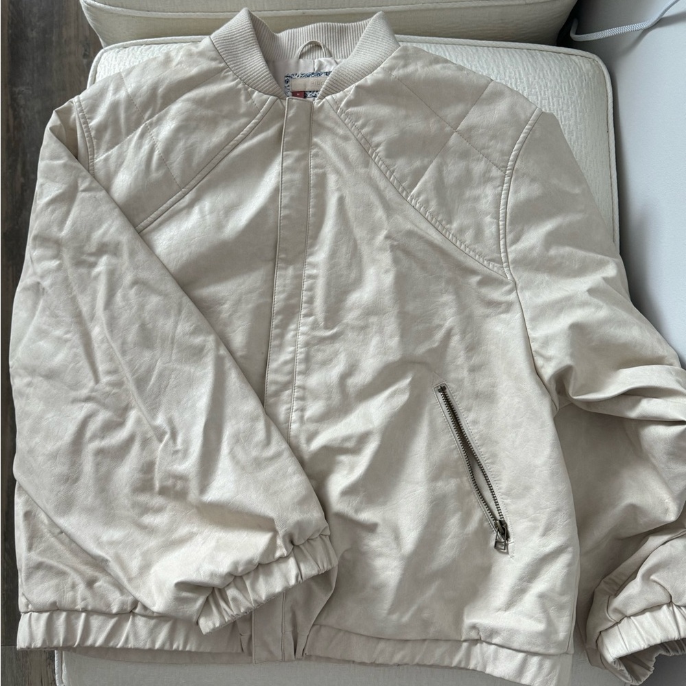 Anthropologie Pilcro Vegan Leather Bomber Jacket